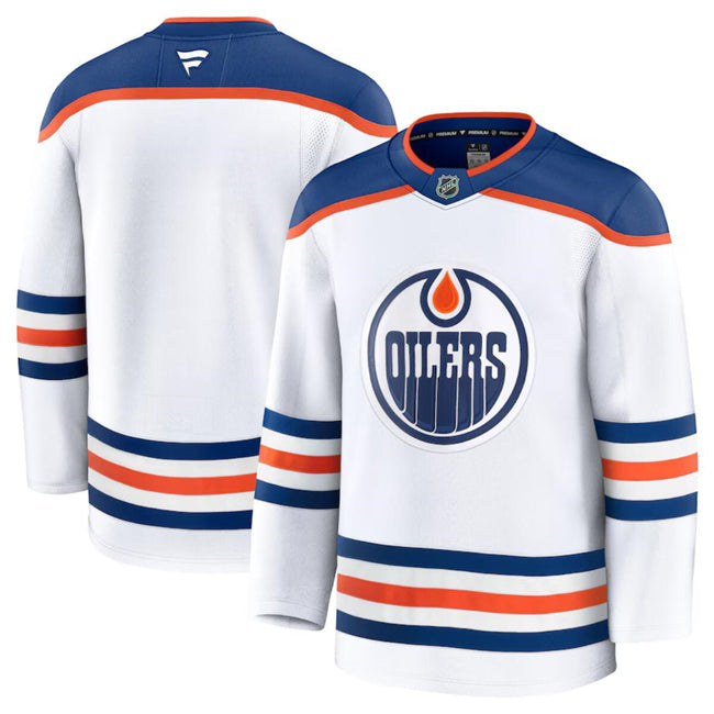 Custom Edmonton Oilers white Away jersey