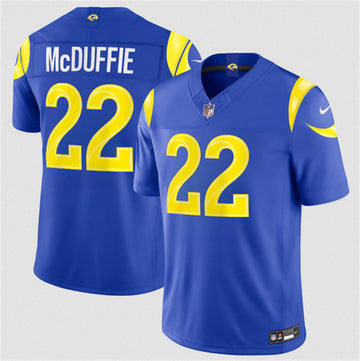 Trent McDuffie Los Angeles Rams royal Vapor jersey