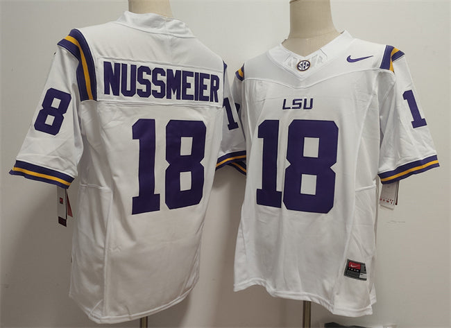 Garrett Nussmeier LSU Tigers white jersey