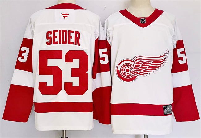 Moritz Seider Detroit Red Wings white jersey