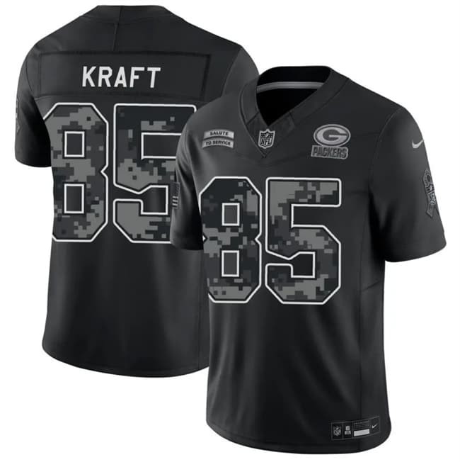 Tucker Kraft Green Bay Packers black Salute To Service jersey