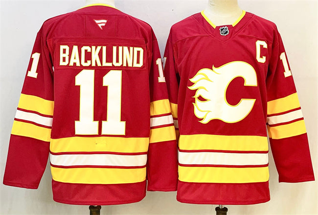 Mikael Backlund Calgary Flames red Home jersey