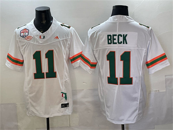 Carson Beck Miami Hurricanes white jersey