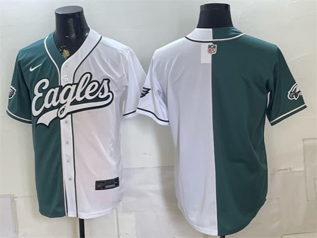 Blank Green Philadelphia Eagles white Split jersey