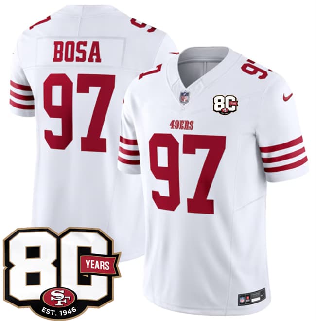 Nick Bosa San Francisco 49ers white Vapor jersey