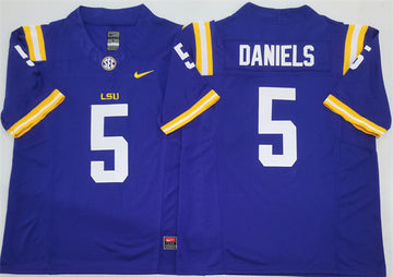 Jayden Daniels LSU Tigers purple jersey