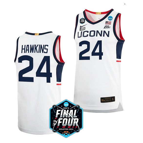 Custom UConn Huskies white jersey