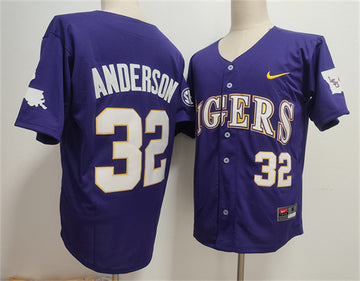 Kade Anderson LSU Tigers purple jersey