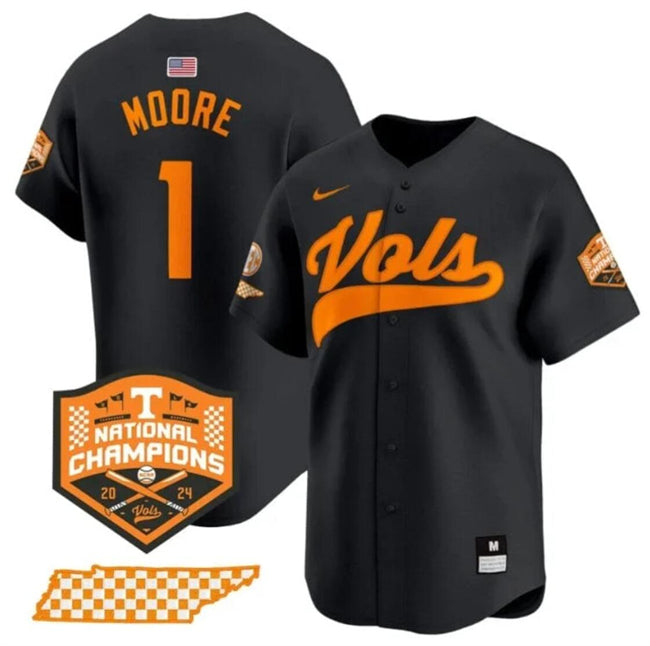 Christian Moore Tennessee Volunteers black Vapor jersey