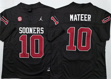 John Mateer Oklahoma Sooners black jersey