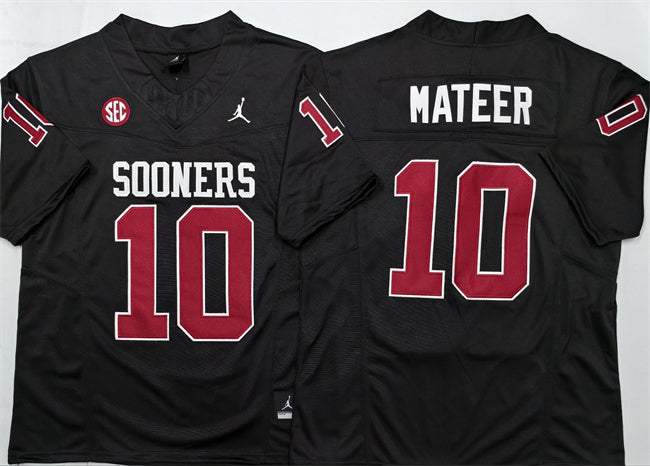 John Mateer Oklahoma Sooners black jersey