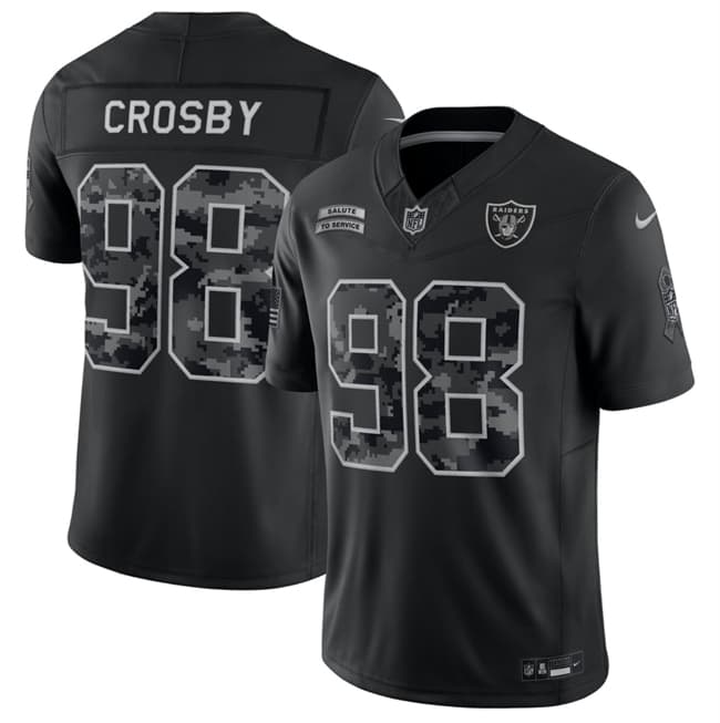 Maxx Crosby Las Vegas Raiders black Salute To Service jersey