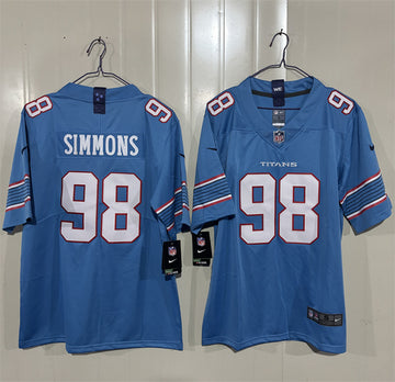 Jeffery Simmons Tennessee Titans blue Vapor jersey