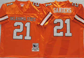 Barry Sanders Oklahoma State Cowboys orange Throwback jersey