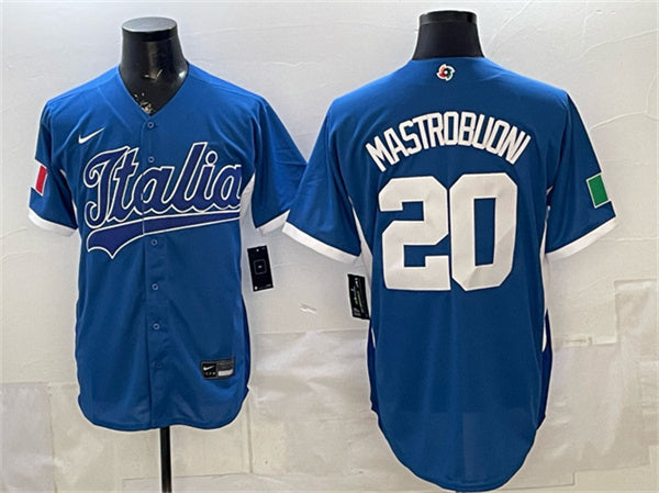 Miles Mastrobuoni Italy Baseball blue Classic jersey