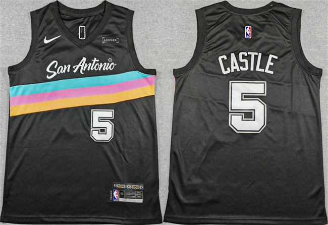Stephon Castle San Antonio Spurs black City Edition jersey