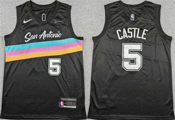 Stephon Castle San Antonio Spurs black City Edition jersey