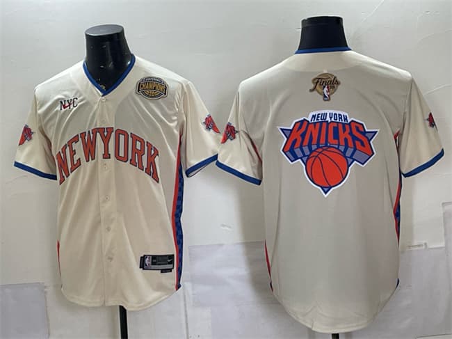 Team Big Logo New York Knicks cream jersey