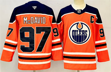 Connor McDavid Edmonton Oilers orange Heritage jersey