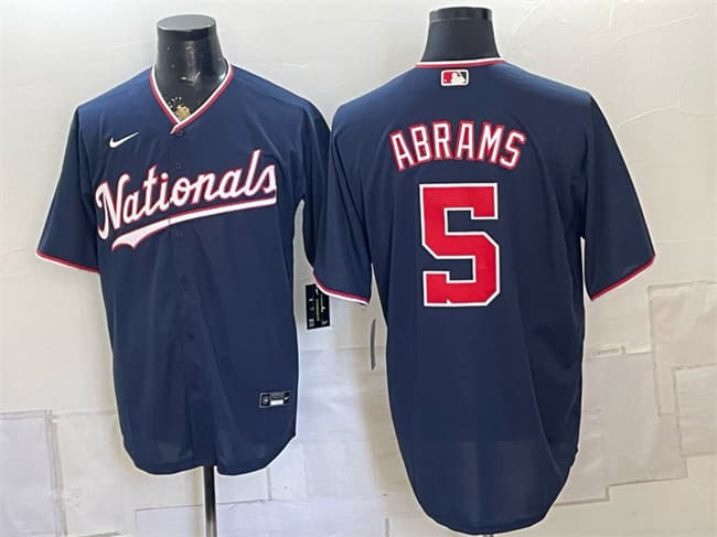 CJ Abrams Washington Nationals navy jersey