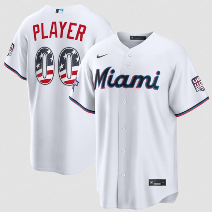 Custom Miami Marlins white All-Star jersey