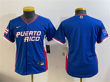 Custom Puerto Rico Baseball royal Classic jersey