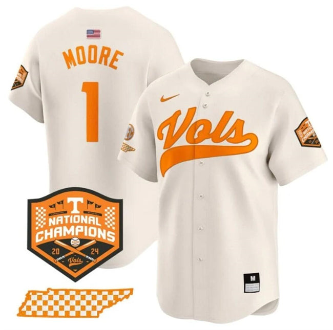 Christian Moore Tennessee Volunteers cream Vapor jersey