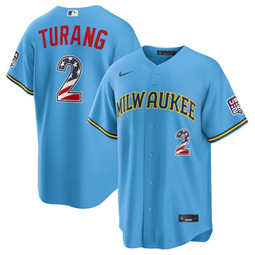 Brice Turang Milwaukee Brewers blue Home jersey