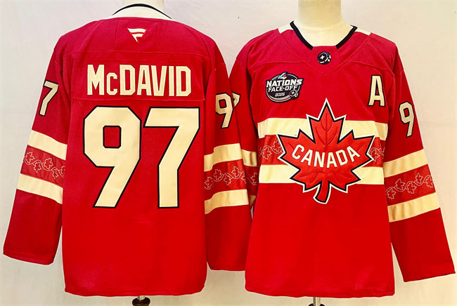 Connor McDavid Team Canada red jersey