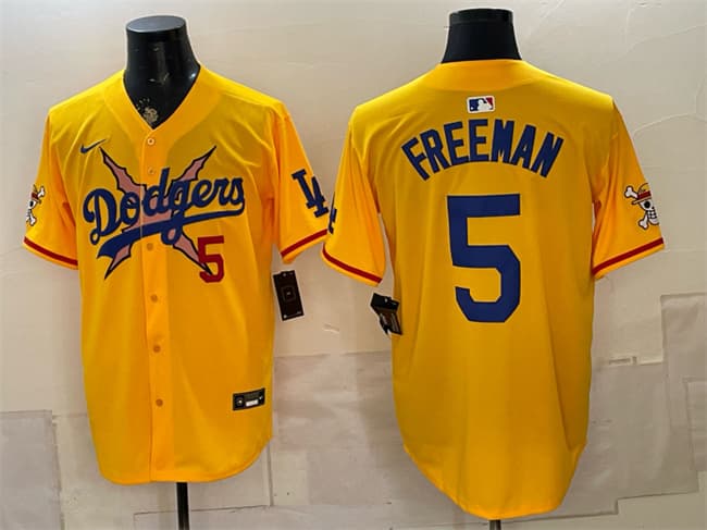 Freddie Freeman Los Angeles Dodgers yellow Vapor jersey