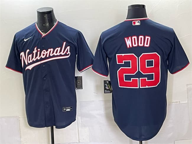 James Wood Washington Nationals navy jersey