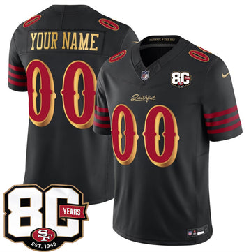 Custom San Francisco 49ers black Vapor jersey