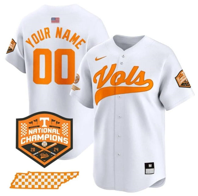 Custom Tennessee Volunteers white Vapor jersey