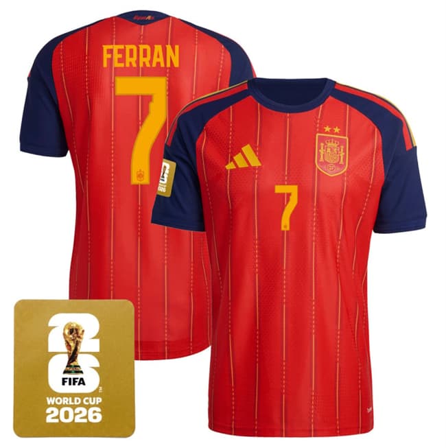 Ferran Spain National Team red Home jersey