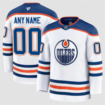 Custom Edmonton Oilers white Away jersey