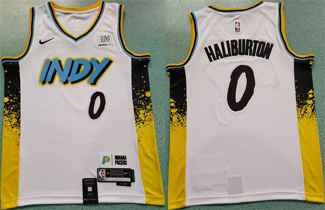 Tyrese Haliburton Indiana Pacers white City Edition jersey