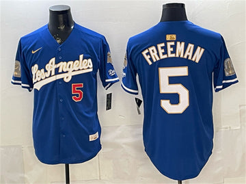 Freddie Freeman Los Angeles Dodgers royal Gold Collection jersey