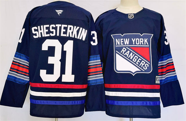 Igor Shesterkin New York Rangers navy jersey