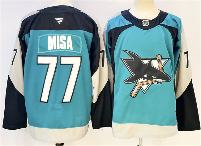 Michael Misa San Jose Sharks teal Alternate jersey