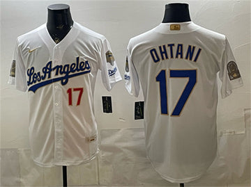Shohei Ohtani Los Angeles Dodgers white Gold Collection jersey