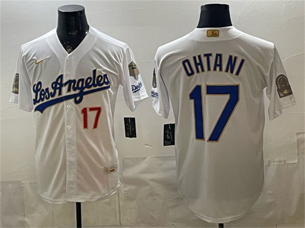 Shohei Ohtani Los Angeles Dodgers white Gold Collection jersey