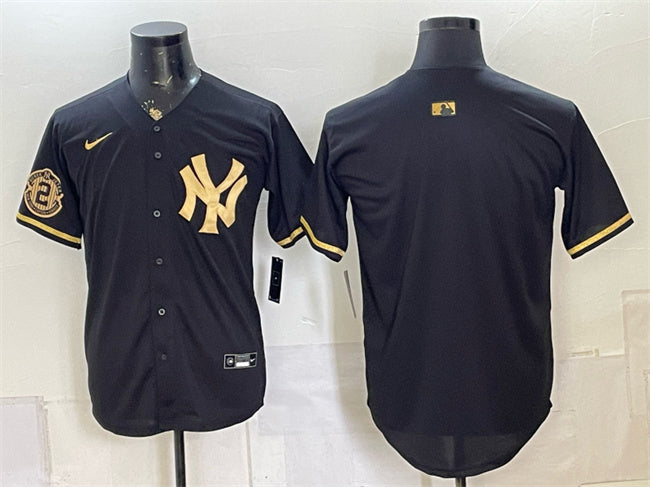 Blank Black New York Yankees gold jersey