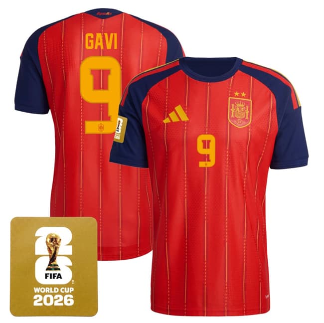 Gavi Spain National Team red Home jersey