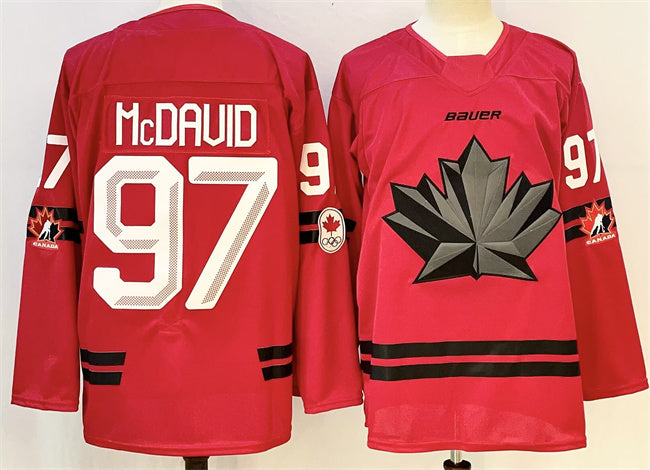 Connor McDavid Team Canada red jersey