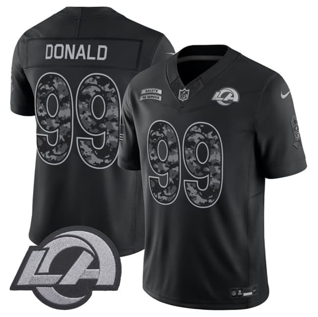 Aaron Donald Los Angeles Rams black Salute To Service jersey