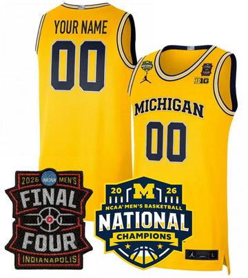 Custom Michigan Wolverines yellow jersey