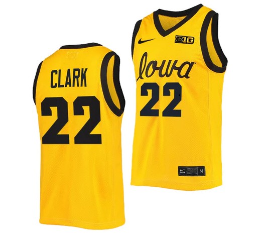 Caitlin Clark Iowa Hawkeyes yellow jersey