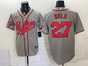 Aaron Nola Philadelphia Phillies gray jersey