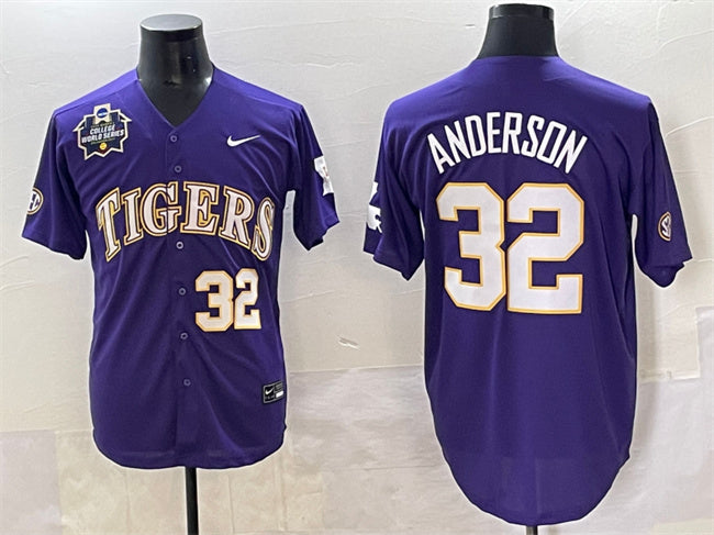 Kade Anderson LSU Tigers purple jersey
