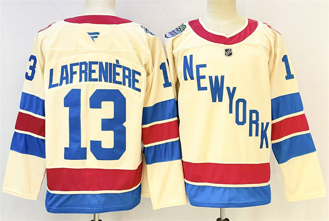 Alexis Lafreniere New York Rangers beige Winter Classic jersey